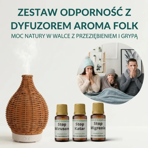Zestaw ODPORNOŚĆ  - 3 olejki eteryczne na przeziębienie + dyfuzor Aroma Folk
